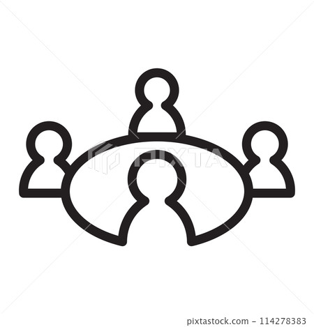 Meeting icon in thin line style. Vector illustration graphic design Meeting icon in thin line style. Vector illustration graphic design 114278383