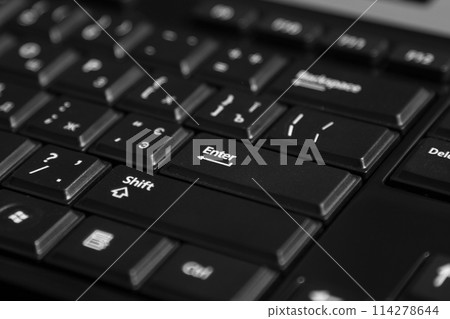 Black computer keyboard close up 114278644