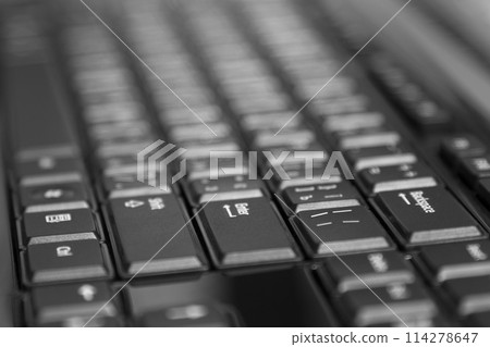 Black computer keyboard close up 114278647