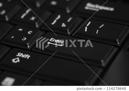 Black computer keyboard close up Black computer keyboard close up 114278648