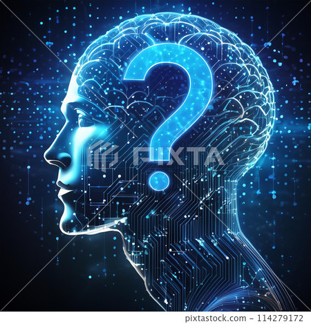 Digital Brain Question Mark 114279172