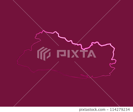 Vector isolated illustration of El Salvador map with neon effect. Vector isolated illustration of El Salvador map with neon effect. 114279234
