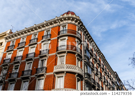 Old Luxury Residential Buildings in Jeronimos area in Central Madrid Old Luxury Residential Buildings in Jeronimos area in Central Madrid 114279356