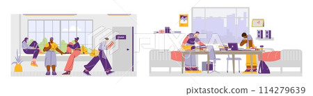 Campus activities vector set 114279639