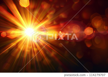 Sun flare on the black background 114279707