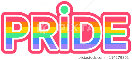 Cute and Colorful hand drawn kawaii pride month element set pride logo 114279801