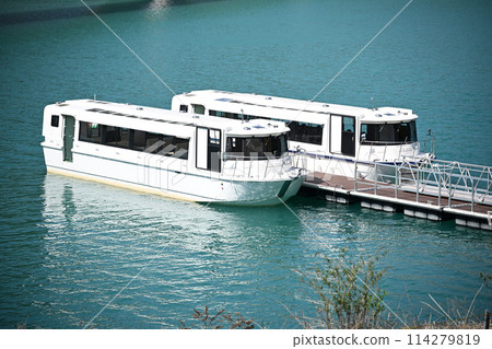 Tourist boat on Lake Agatsuma Tourist boat on Lake Agatsuma 114279819