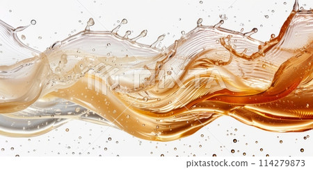 Gel texture, splash on a white background. Cosmetics for face and body. Generative AI 114279873
