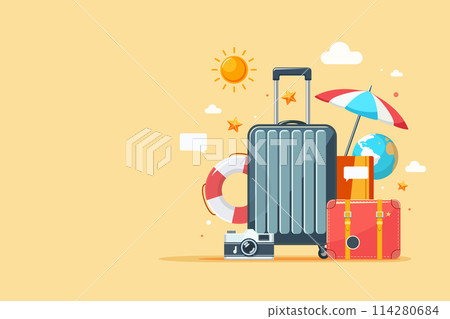 Summer holiday vacation. flat design isolated Vector illustration Summer holiday vacation. flat design isolated Vector illustration 114280684