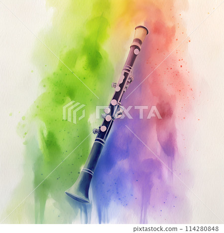 watercolor oboe illustration watercolor oboe illustration 114280848