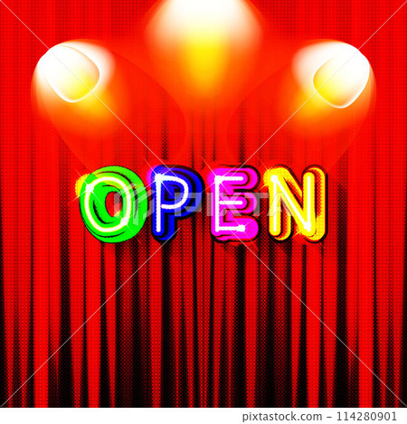 Retro club inscription Open. Retro club inscription Open. 114280901