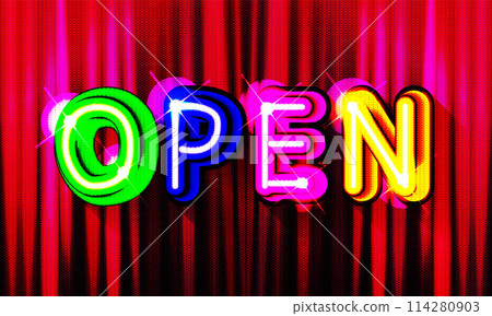 Retro club inscription Open. 114280903