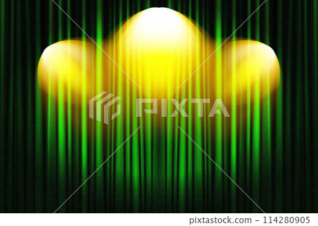 Curtain or drapes green background. V 114280905