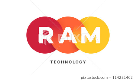 Logo, sign, circle. Abstract logo symbol with three gradient circle. Emblem business company, two circle, letter text Technology. Logo template, two merged circle, sign brand. Vector Illustration 114281462