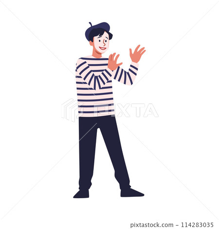 Mime artist in performance vector illustration 114283035