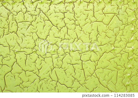 Green Cracked Paint Texture Background. 114283085