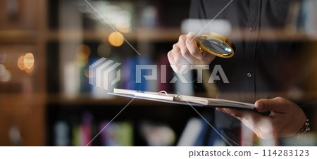 Concept of studying research and finding information in a document. 114283123