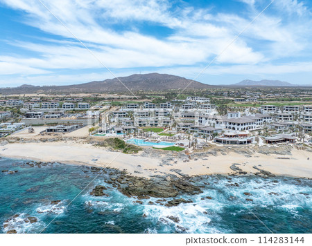 Aerial view of beach in Cabo San Jose, Baja California Sur, Mexico Aerial view of beach in Cabo San Jose, Baja California Sur, Mexico 114283144