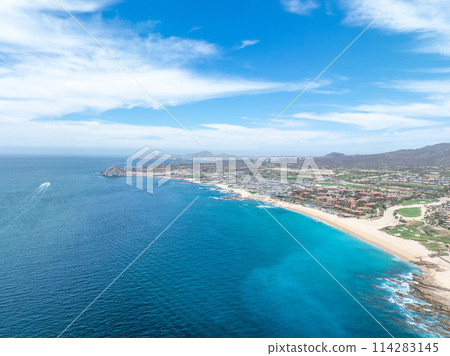 Aerial view of beach in Cabo San Jose, Baja California Sur, Mexico Aerial view of beach in Cabo San Jose, Baja California Sur, Mexico 114283145