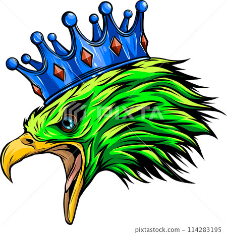 Mascot Head of an Eagle, vector illustration on white background. digital hand draw design Mascot Head of an Eagle, vector illustration on white background. digital hand draw design 114283195