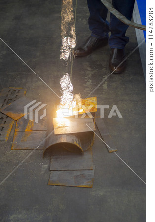 Laser metal cleaning. Metal laser cleaning with portable equipment. Metal cleaning with laser from rust. New modern innovative technologies. Highly concentrated powerful radiation. Cleansing laser. Laser metal cleaning. Metal laser cleaning with portable equipment. Metal cleaning with laser from rust. New modern innovative technologies. Highly concentrated powerful radiation. Cleansing laser. 114283283