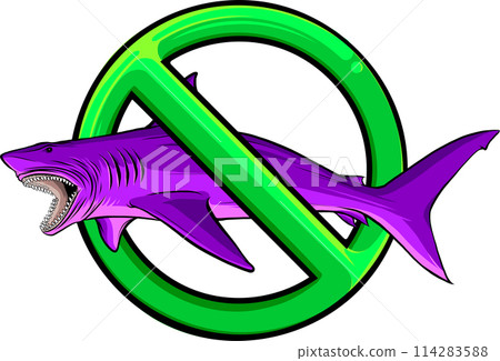 great white shark vector illustratio design on white background. digital had draw great white shark vector illustratio design on white background. digital had draw 114283588