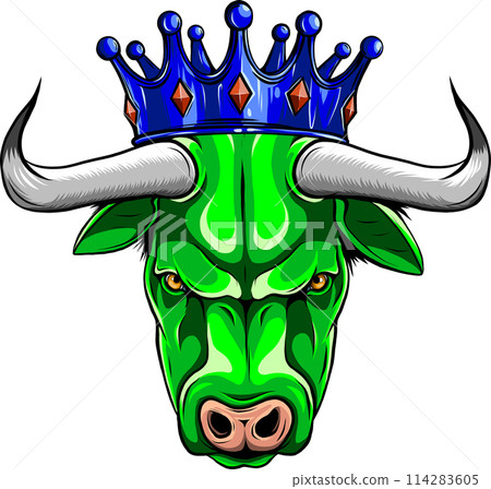 vector illustration of head bull on white background. digita design hand draw vector illustration of head bull on white background. digita design hand draw 114283605