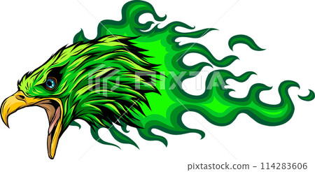 Eagle Head mascot vector illustration on white background. digital design hand draw 114283606