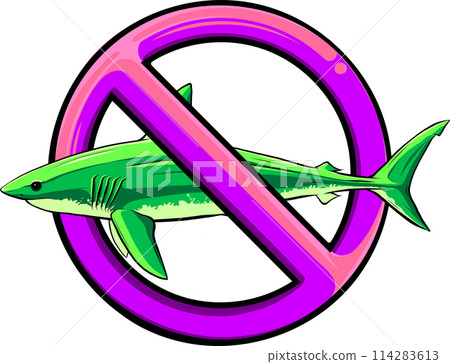 great white shark vector illustratio design on white background. digital had draw 114283613