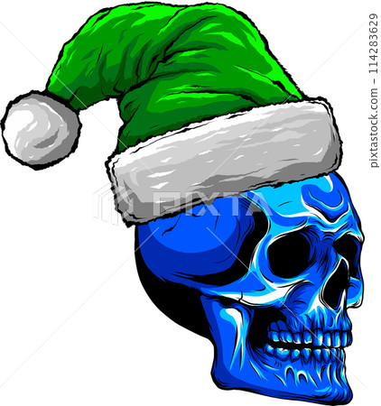 vector illustration of Skull Christmas santa clous hat vector illustration of Skull Christmas santa clous hat 114283629