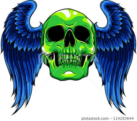 Skull with Wings Vector Illustration design art Skull with Wings Vector Illustration design art 114283644