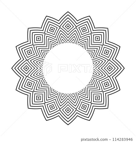 Abstract Decorative Radial Circle Pattern. 114283946