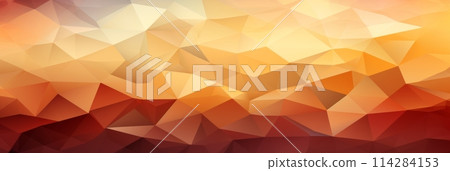 A 3D rendering of a low polygonal background in warm colors 114284153