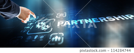 Partnership of companies. Collaboration. Business Technology Internet concept 114284744