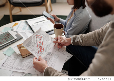 Final notice bill with past due stamp 114285545