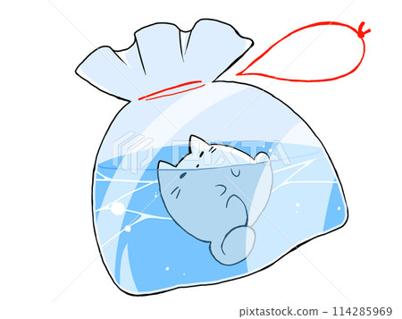 Cat scoops up goldfish Cat scoops up goldfish 114285969