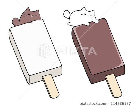 Ice candy chocolate milk cat 114286187
