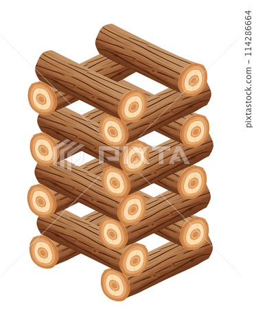 Stacked logs "AI generated image" 114286664
