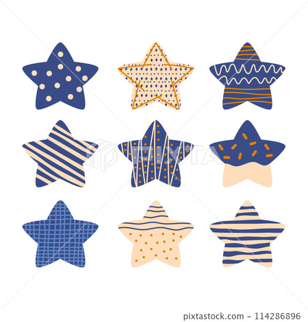 stars doodle collection vector  114286896