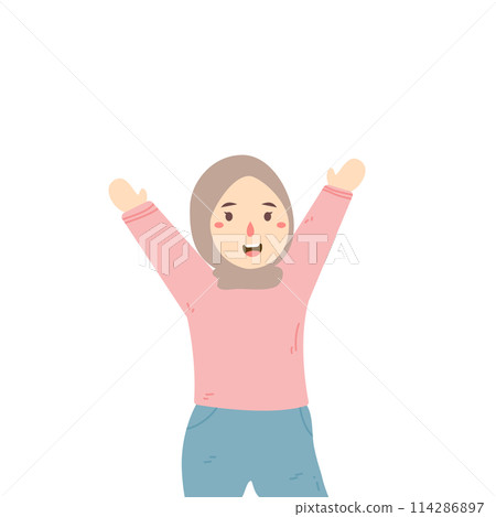 world laughter day with young girl illustration  114286897