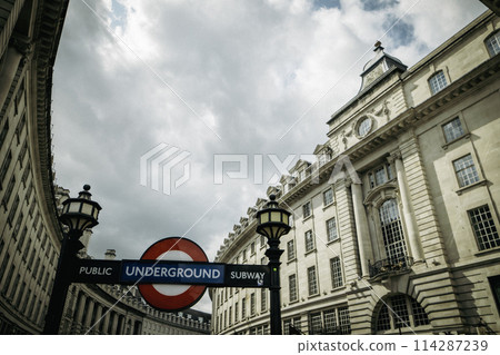 London, United Kingdom - August 06, 2019: Busy summer streets and parts of Soho near Piccadilly Circus, area of City of Westminster, part of the West End of London 114287239