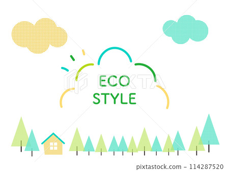 Ecology illustration background of natural environment friendly forest and sky 114287520