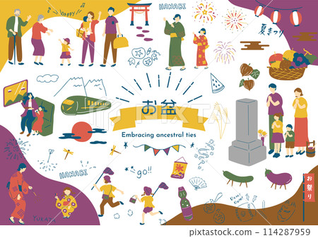 Obon illustration collection 114287959