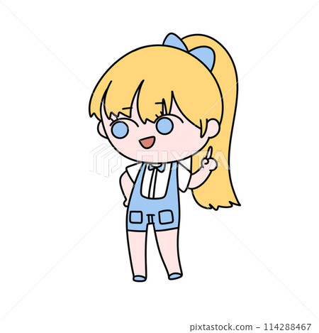 A cartoon girl with a bow in her hair and a smile on her face A cartoon girl with a bow in her hair and a smile on her face 114288467