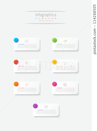 Infographic 7 options design elements for your business data. Vector Illustration. Infographic 7 options design elements for your business data. Vector Illustration. 114288505