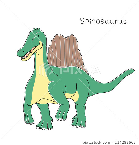 Cute dinosaur Spinosaurus front view - Stock Illustration [114288663 ...