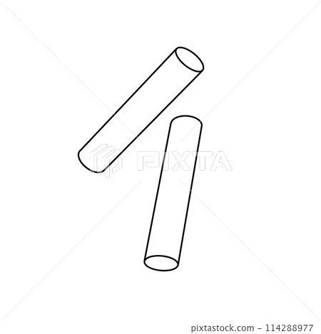 Two white cylinders are shown in a white background 114288977