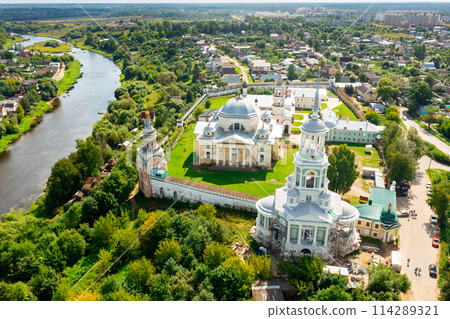Torzhok city with Borisoglebsky male monastery, Russia 114289321