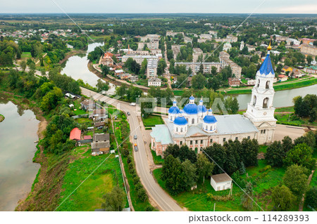 View of Kashin city with Resurrection Cathedral 114289393