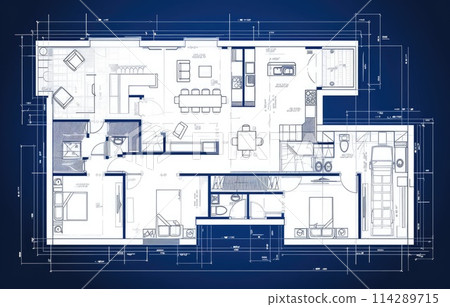 Interior design, home project and house architecture plan 114289715